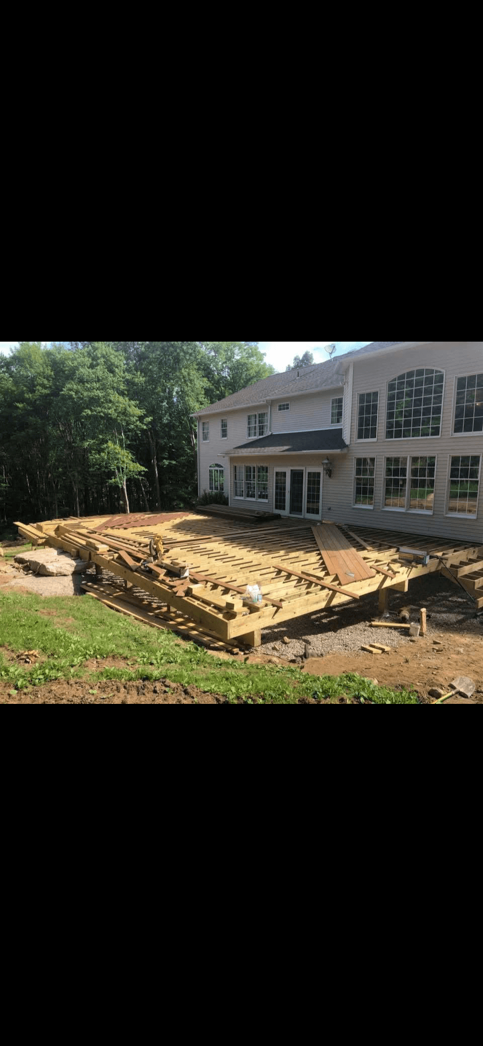 Deck addition framing and structural work